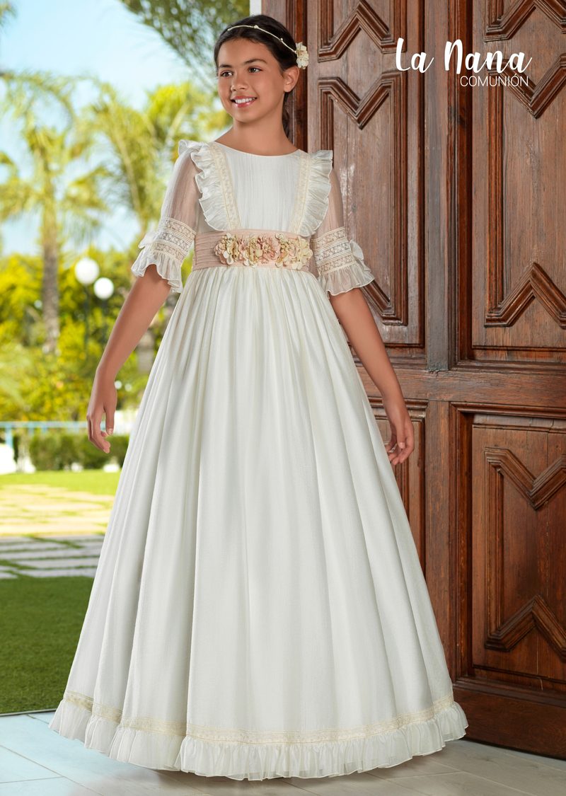 Vestido de comunión La Nana modelo 9703, vista delantera