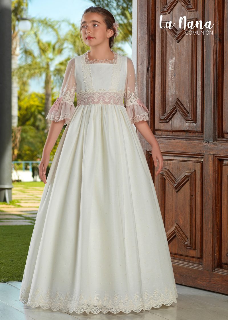 Vestido de comunión La Nana modelo 9716, vista delantera