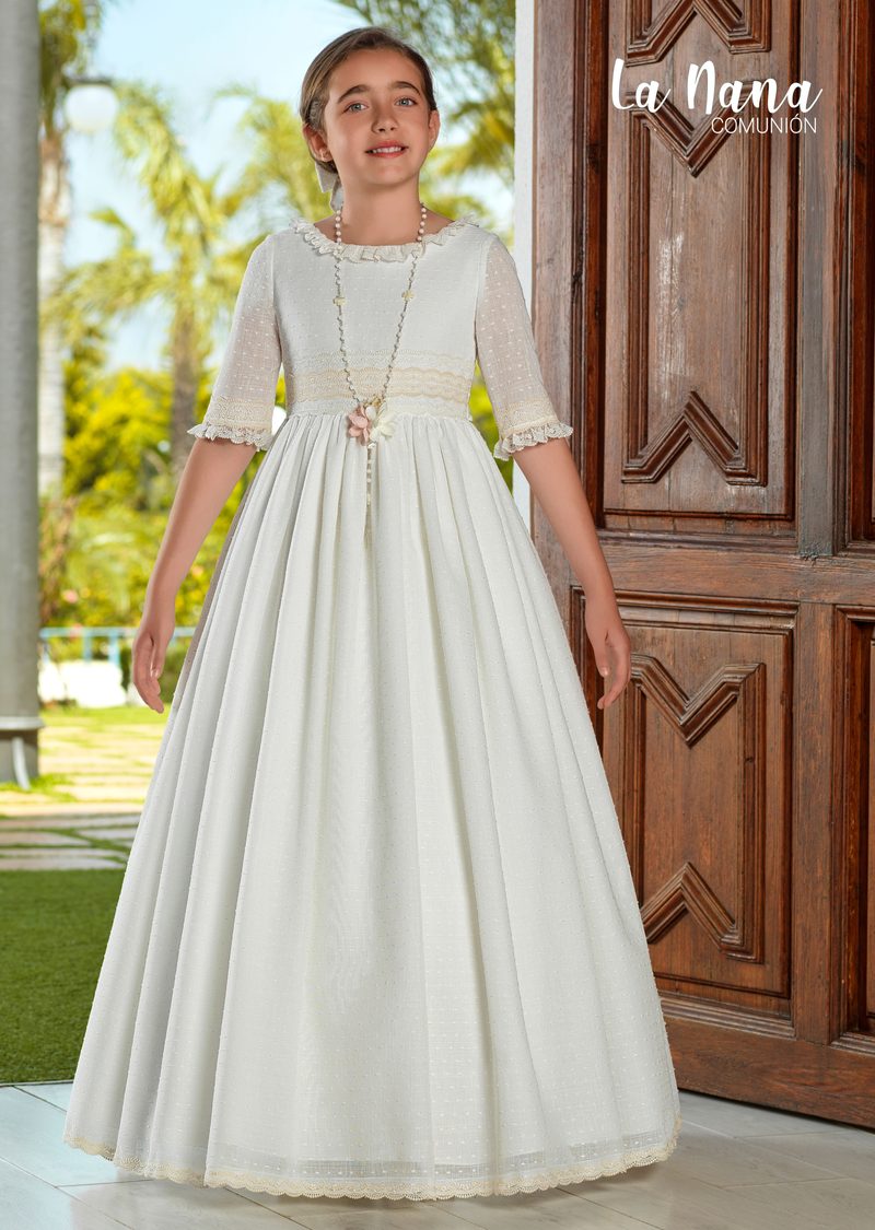 Vestido de comunión La Nana modelo 9704, vista delantera