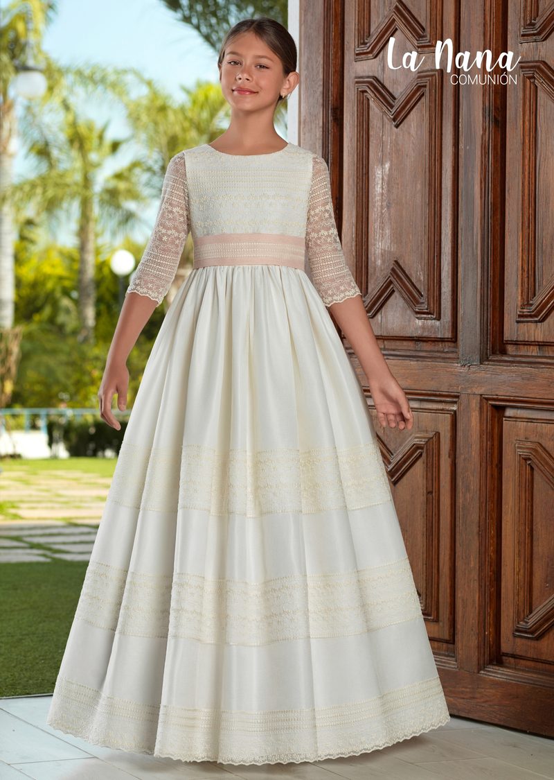Vestido de comunión La Nana modelo 9718, vista delantera
