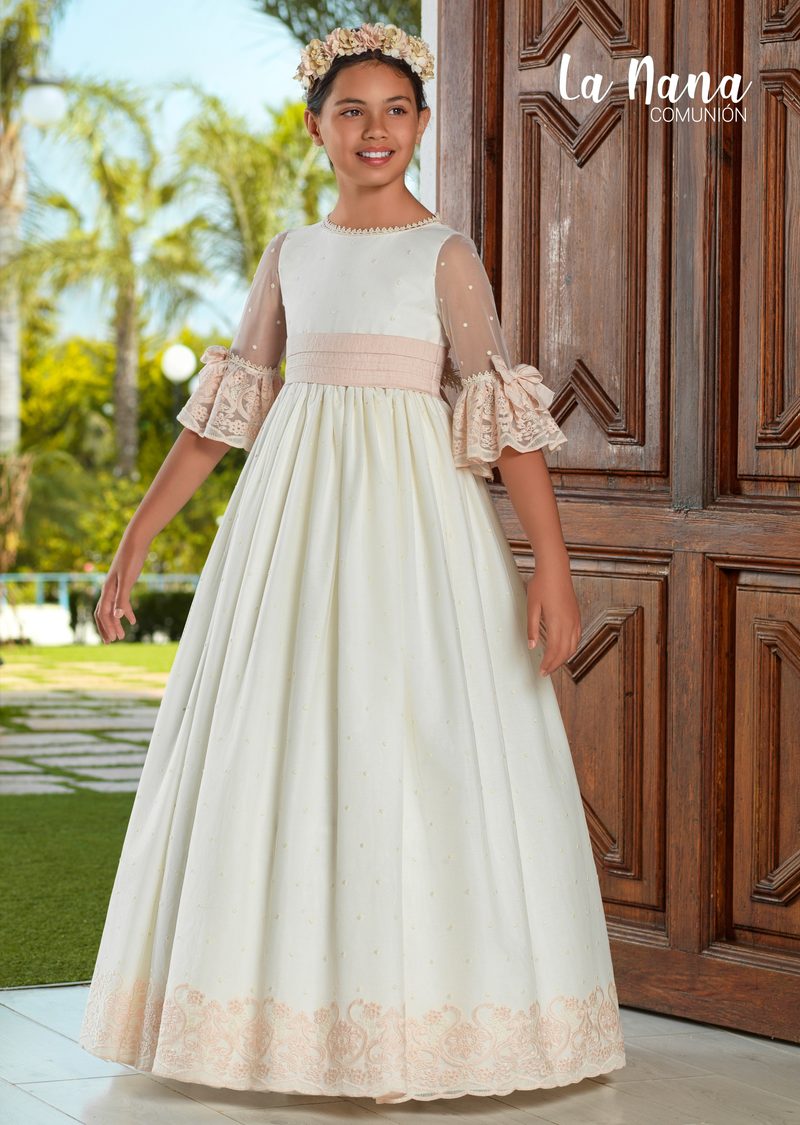Vestido de comunión La Nana modelo 9711, vista delantera