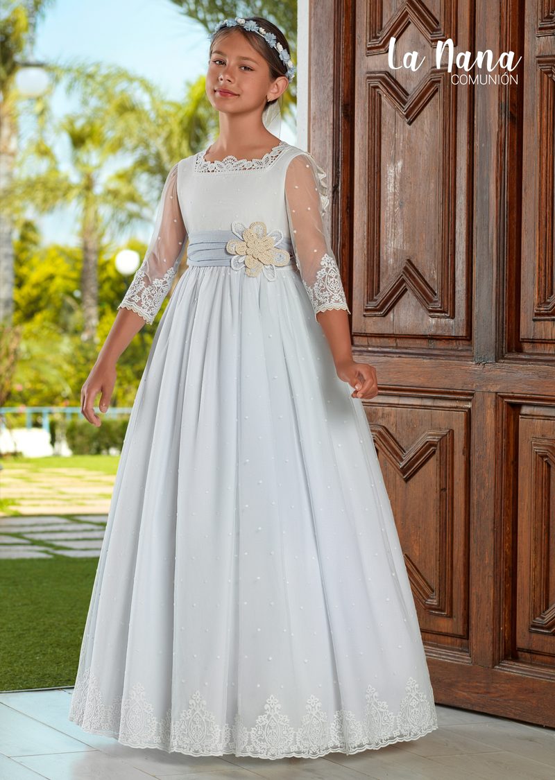 Vestido de comunión La Nana modelo 9708, vista delantera