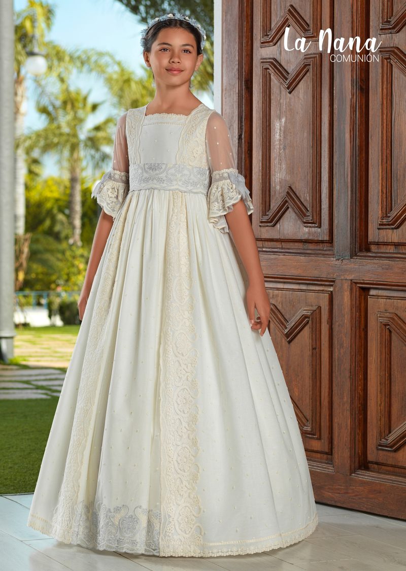 Vestido de comunión La Nana modelo 9719, vista delantera