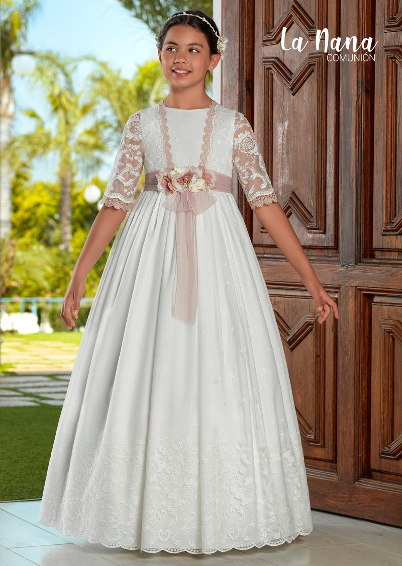 Vestido de comunión La Nana modelo 9707, vista delantera