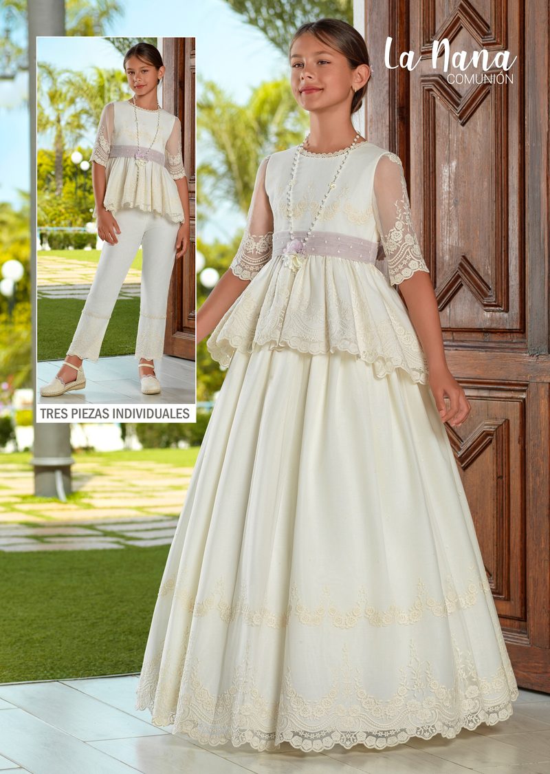 Vestido de comunión La Nana modelo 9701, vista delantera