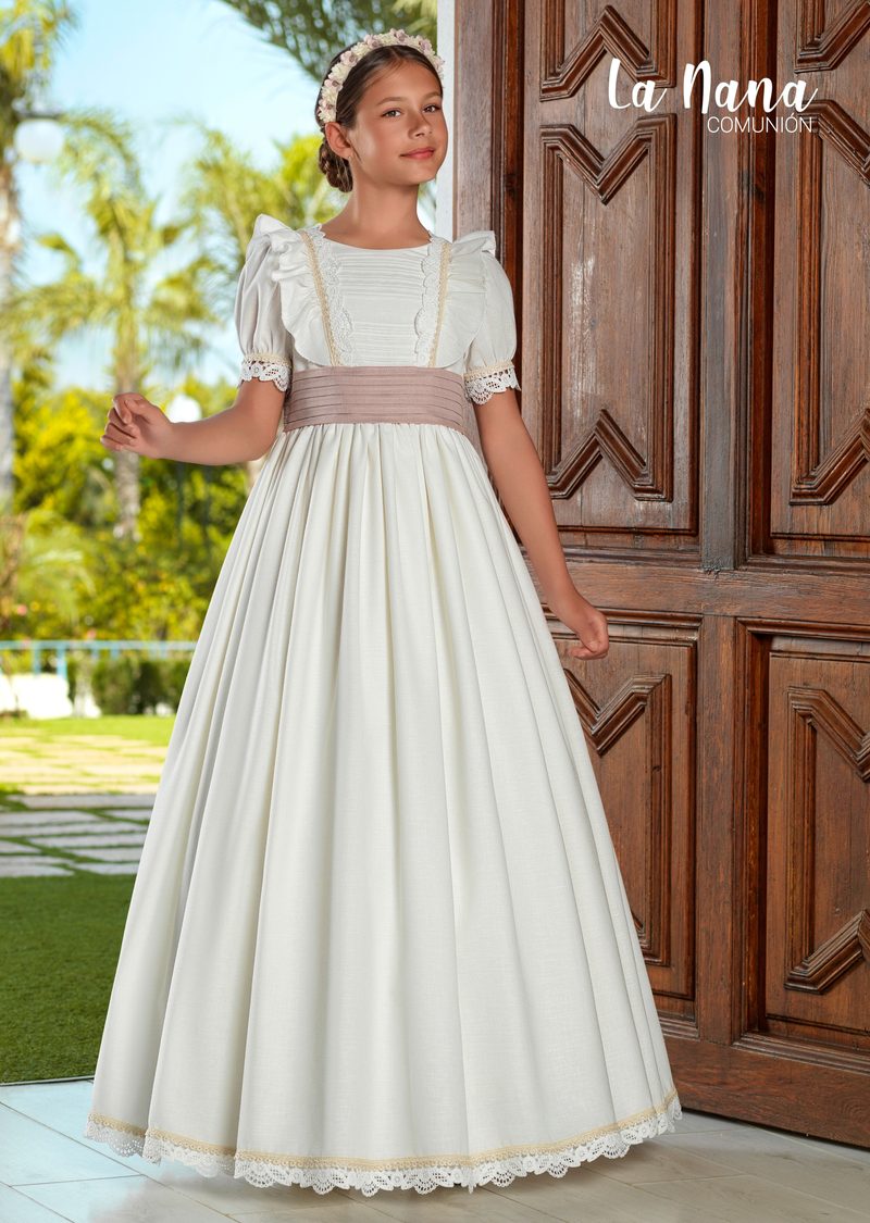 Vestido de comunión La Nana modelo 9705, vista delantera