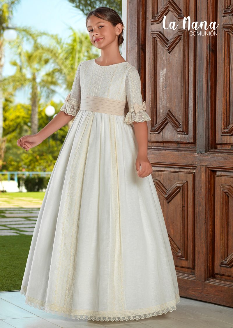 Vestido de comunión La Nana modelo 9710, vista delantera